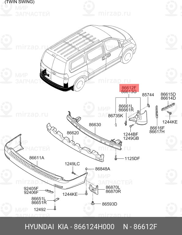 Запчасть HYUNDAI 866124H000