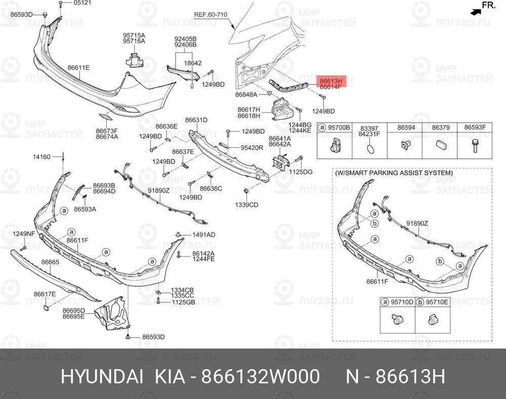 Запчасть HYUNDAI 866132W000