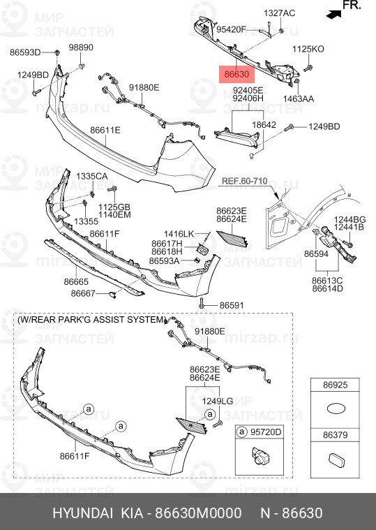 Запчасть HYUNDAI 86630M0000