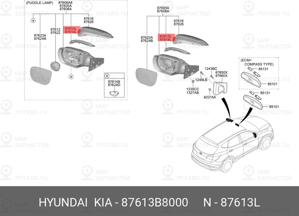 Запчасть HYUNDAI 87613B8000
