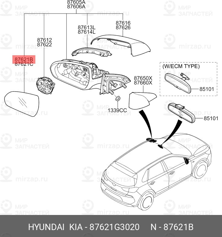 Запчасть HYUNDAI 87621G3020