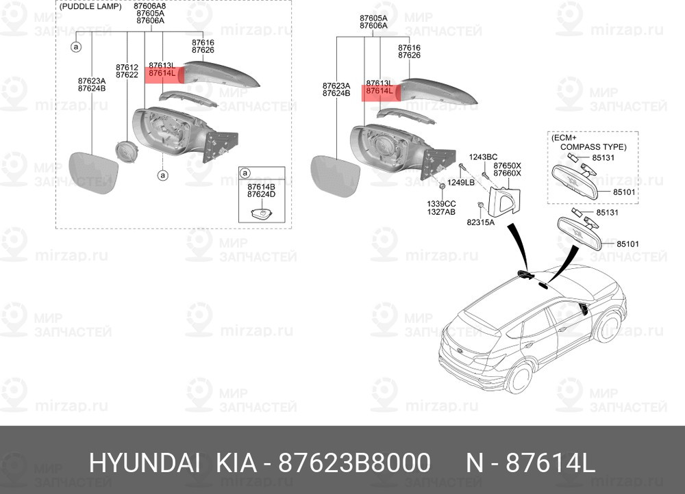Запчасть HYUNDAI 87623B8000