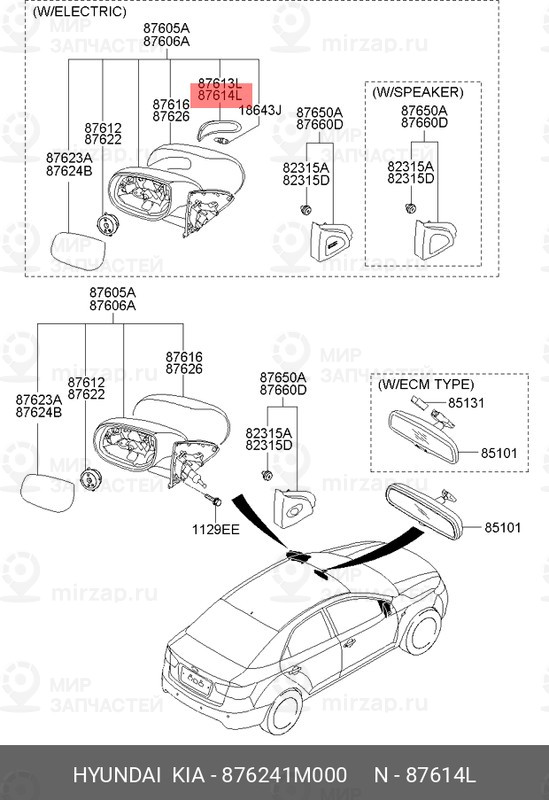 Запчасть HYUNDAI 876241M000