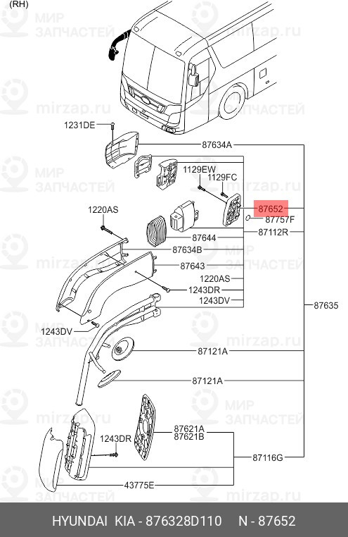 Запчасть HYUNDAI 876328D110