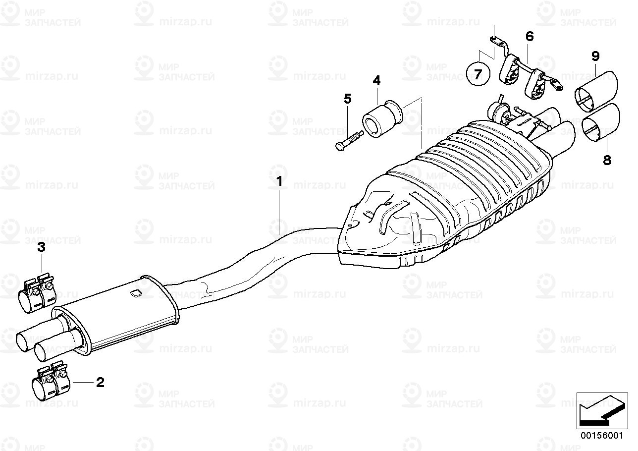 Кронштейн системы выпуска ОГ Зд
 BMW 18303428238