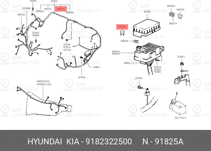 Запчасть HYUNDAI 9182322500