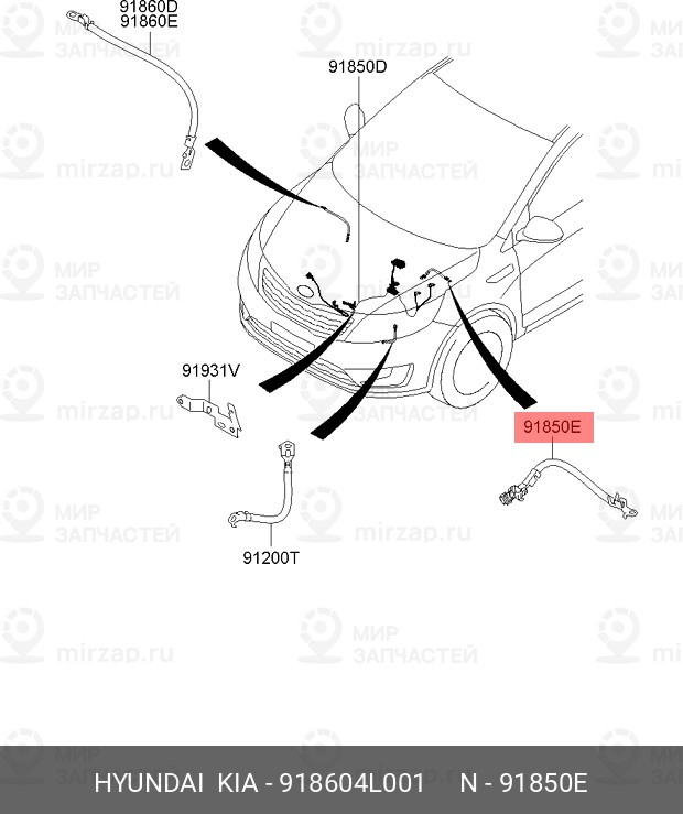 Запчасть HYUNDAI 918604L001