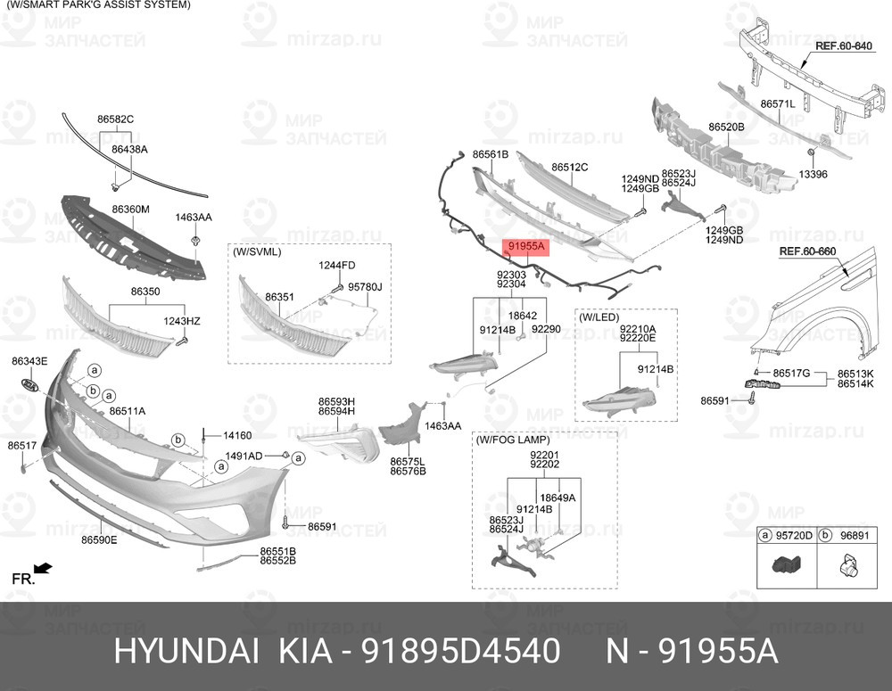 Запчасть HYUNDAI 91895D4540