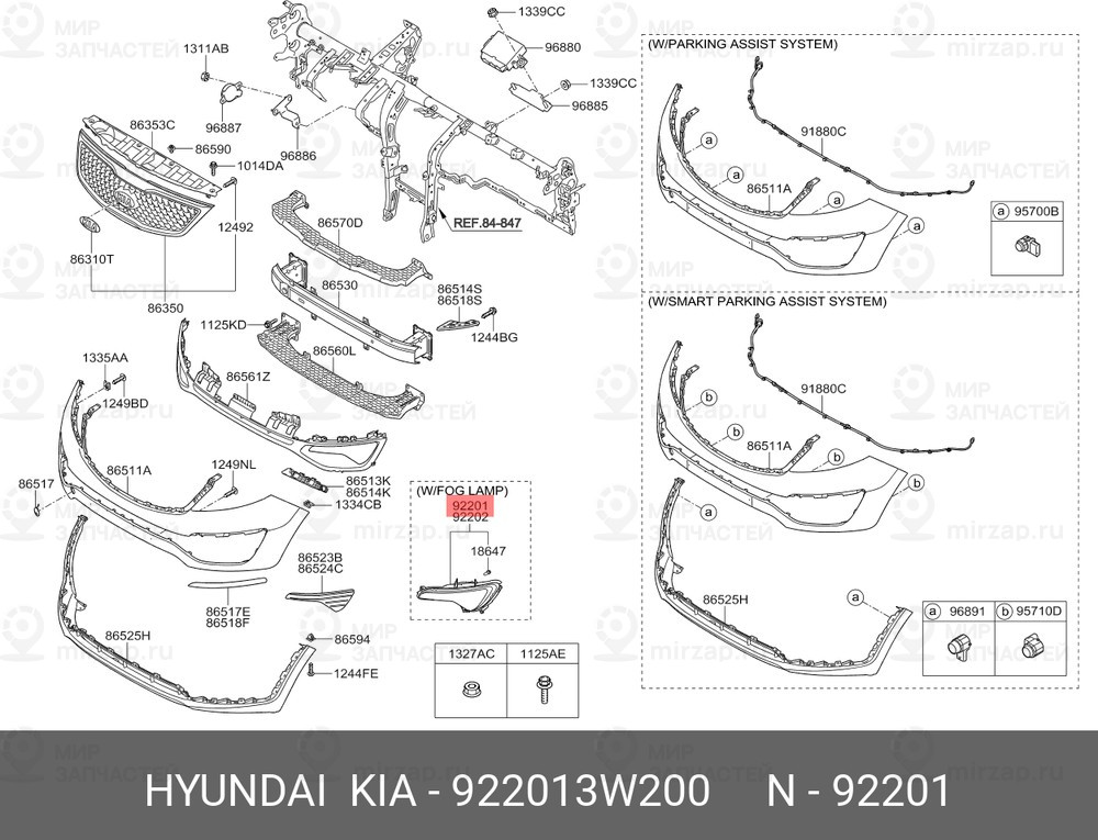 Запчасть HYUNDAI 922013W200