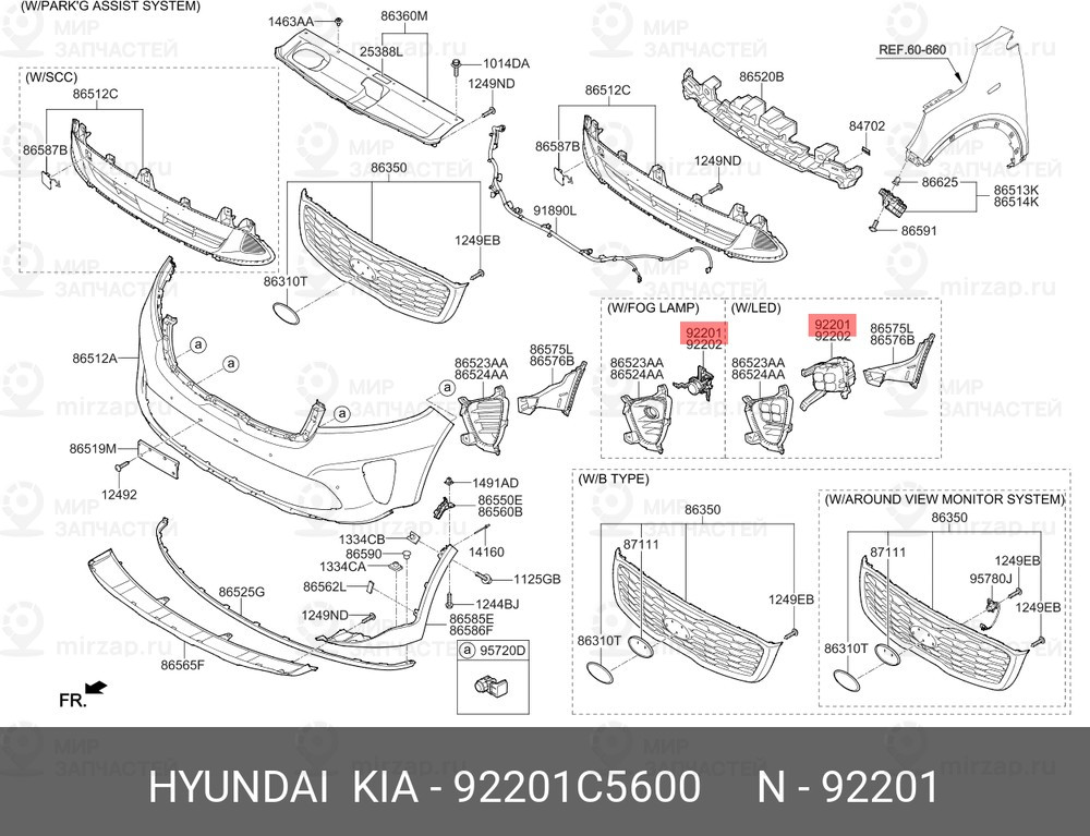 Запчасть HYUNDAI 92201C5600