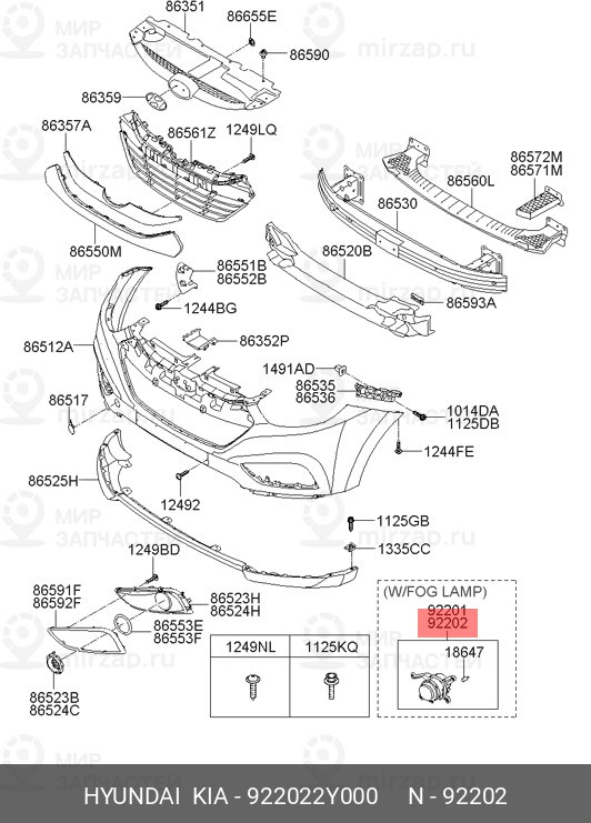 Запчасть HYUNDAI 922022Y000