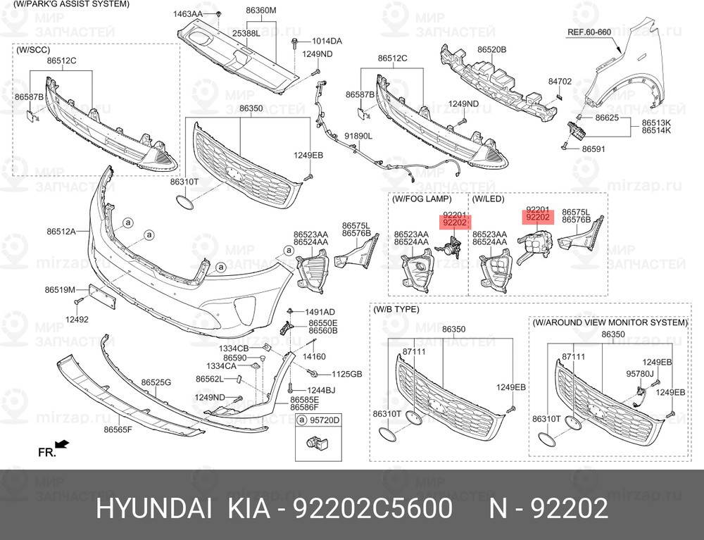 Запчасть HYUNDAI 92202C5600