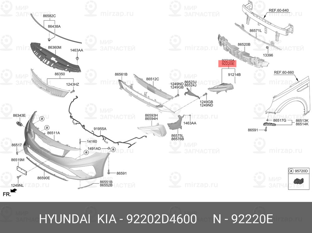 Запчасть HYUNDAI 92202D4600