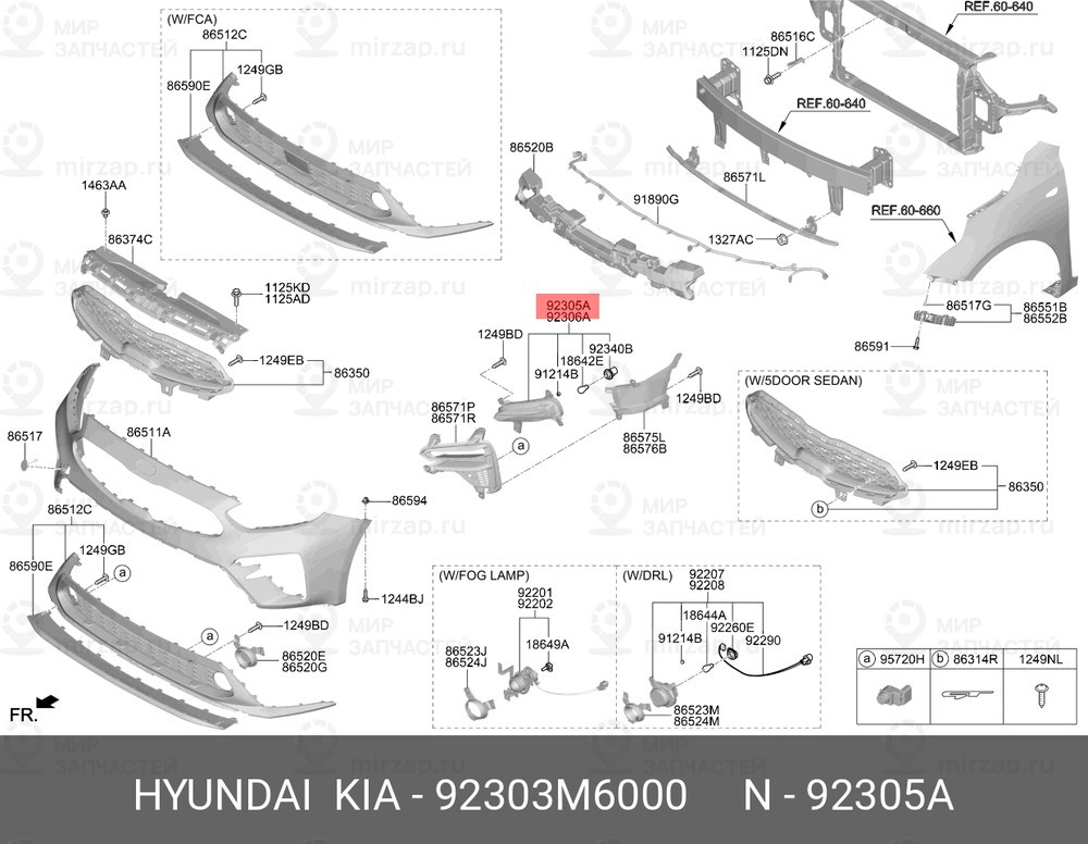 Запчасть HYUNDAI 92303M6000