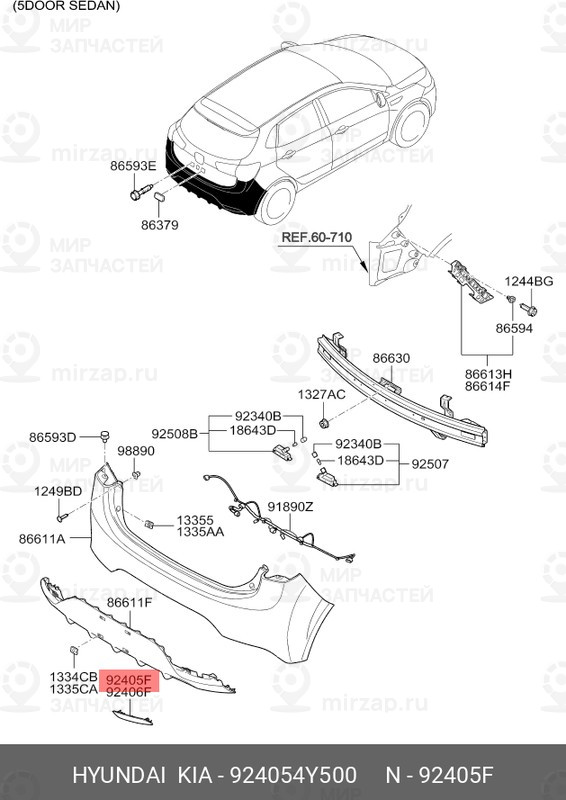 Запчасть HYUNDAI 924054Y500