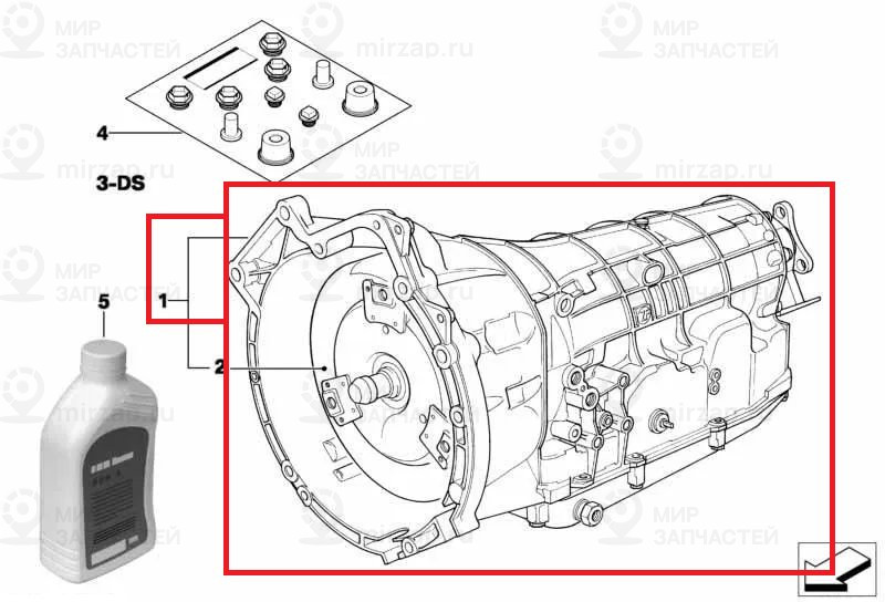 Оборотная АКПП с электрогидр. приводом A5S 310Z - OX
 BMW 24001422130