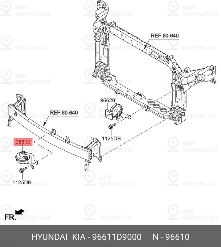 Запчасть HYUNDAI 96611D9000