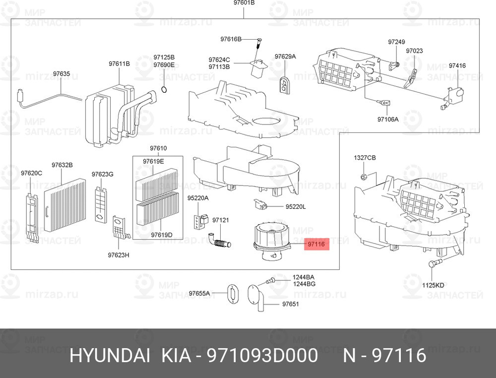 Запчасть HYUNDAI 971093D000