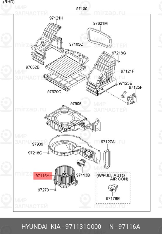 Запчасть HYUNDAI 971131G000