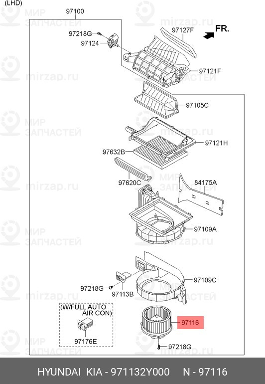 Запчасть HYUNDAI 971132Y000