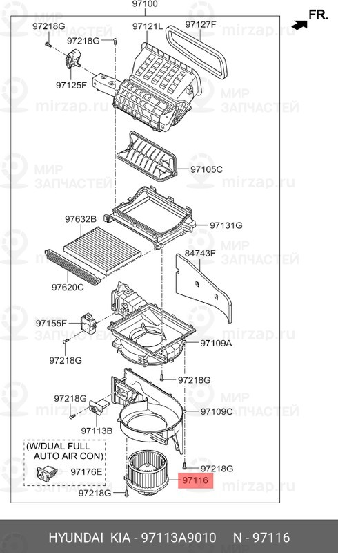 Запчасть HYUNDAI 97113A9010
