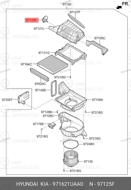 Запчасть HYUNDAI 971621UAA0