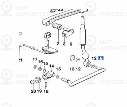 Тяга привода пер.передач прямая
 BMW 25111221627