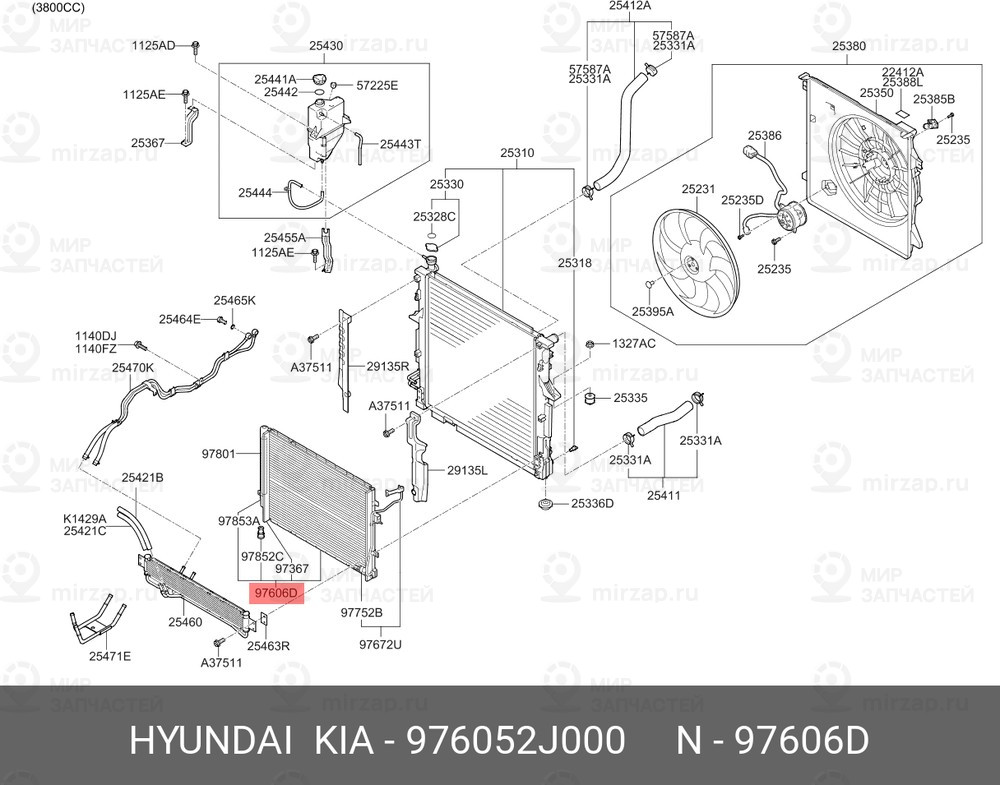 Запчасть HYUNDAI 976052J000