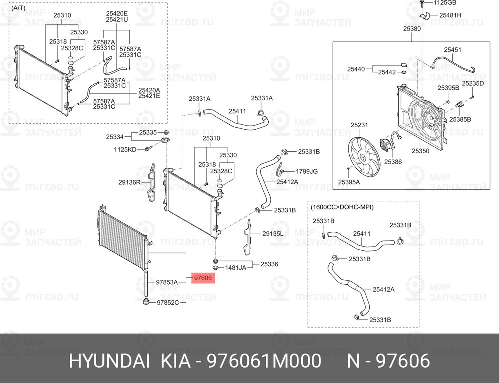 Запчасть HYUNDAI 976061M000