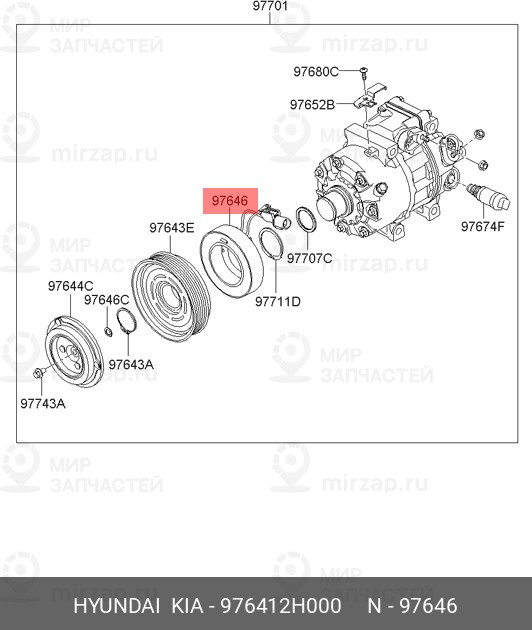 Запчасть HYUNDAI 976412H000