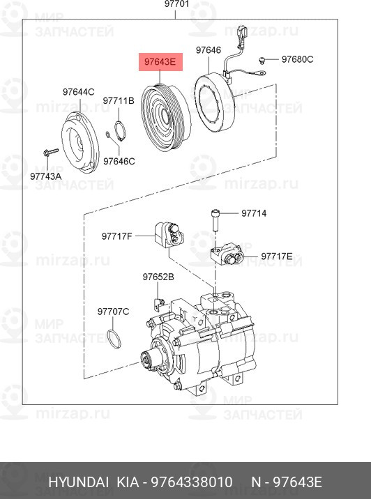 Запчасть HYUNDAI 9764338010