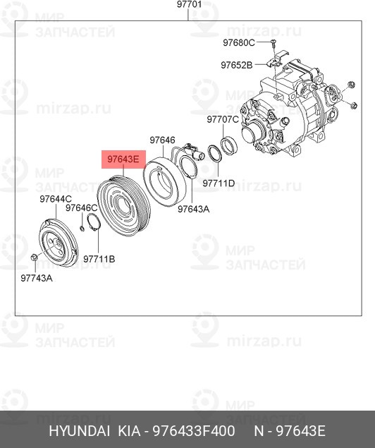 Запчасть HYUNDAI 976433F400