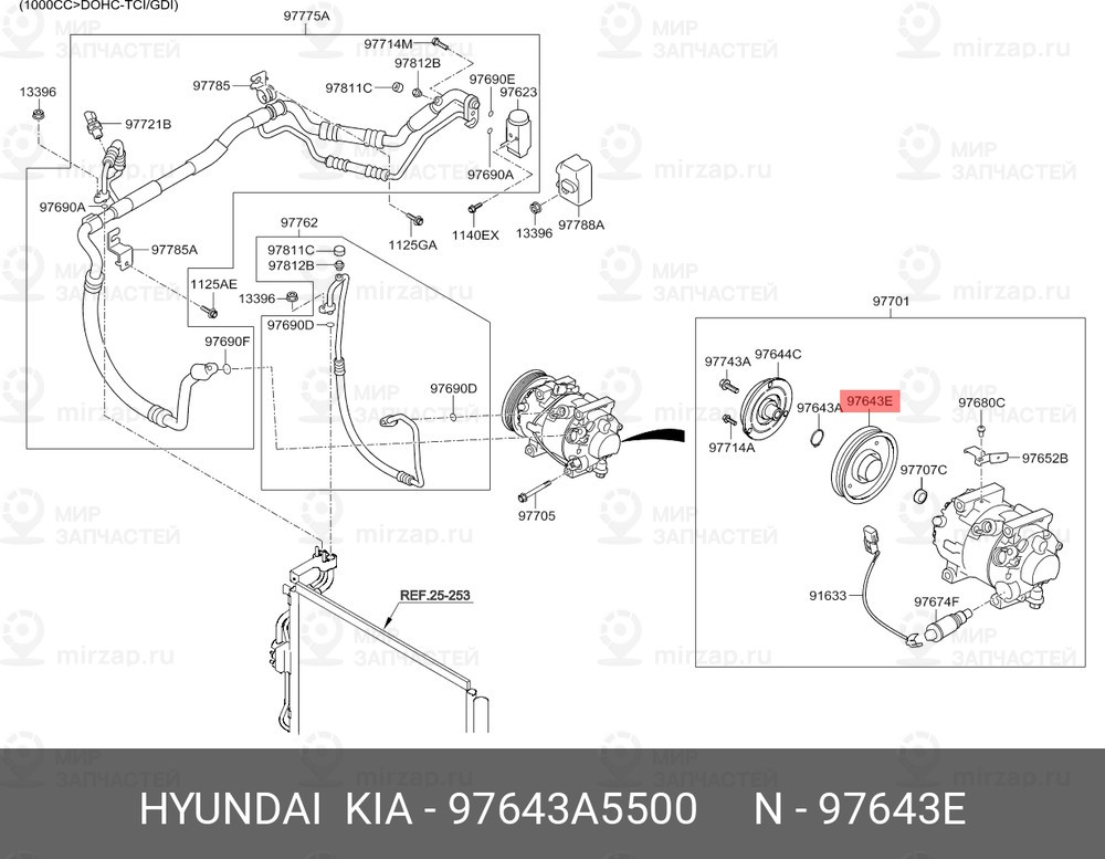 Запчасть HYUNDAI 97643A5500