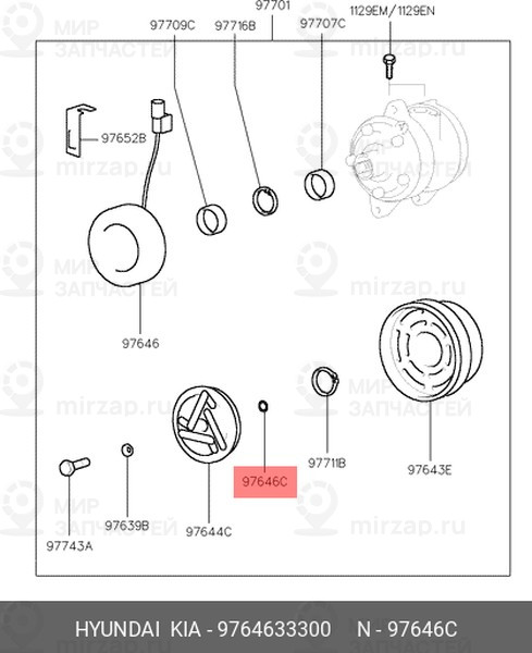 Запчасть HYUNDAI 9764633300