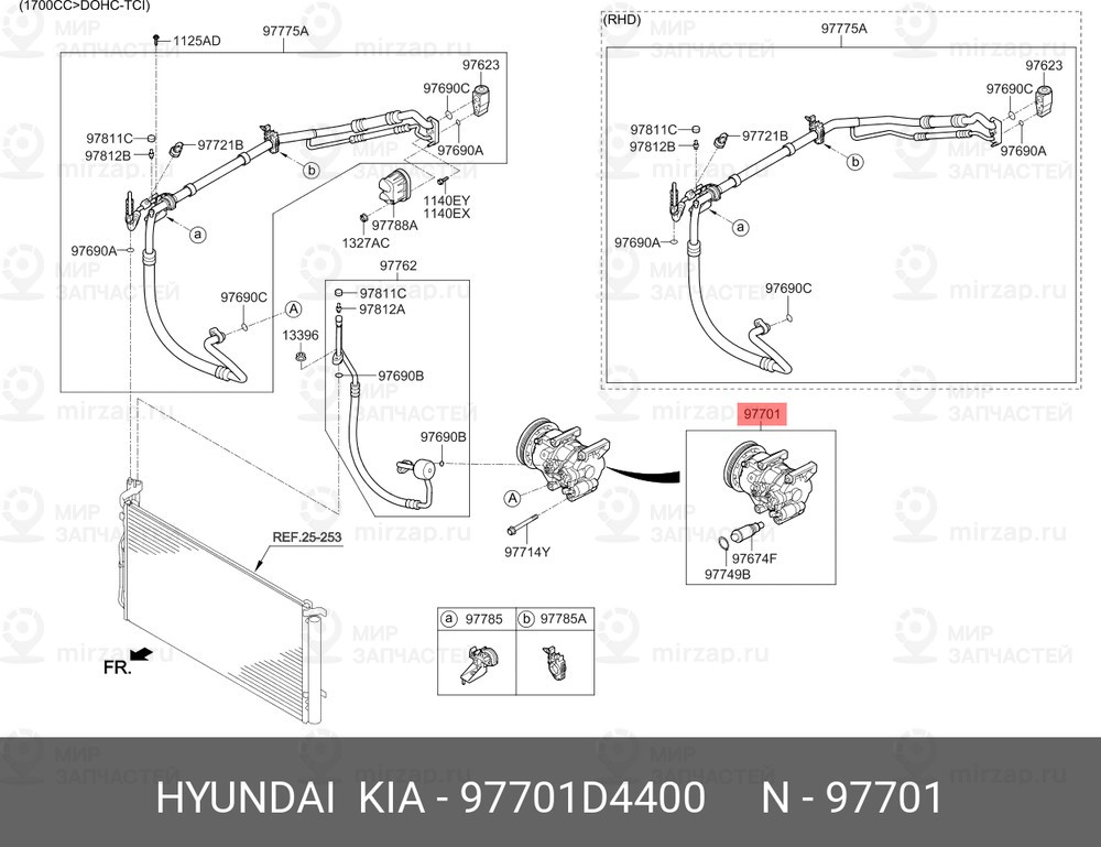 Запчасть HYUNDAI 97701D4400