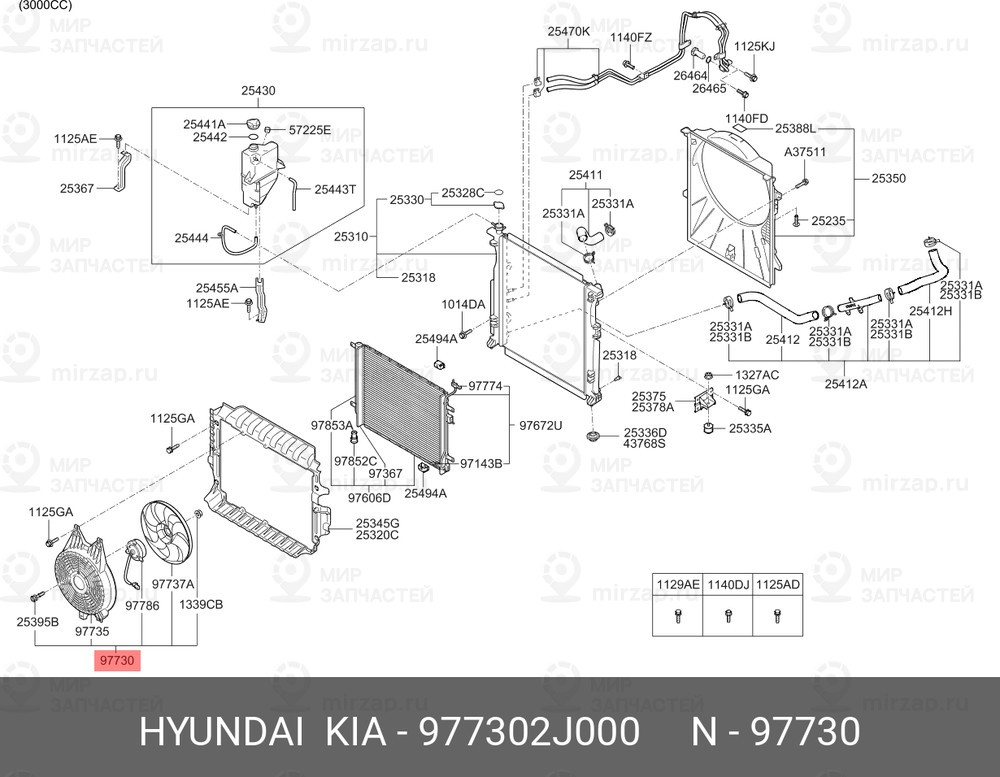 Запчасть HYUNDAI 977302J000