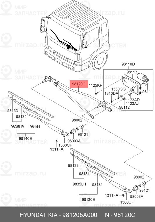Запчасть HYUNDAI 981206A000