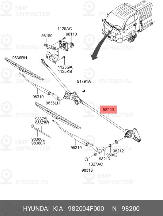 Запчасть HYUNDAI 982004F000