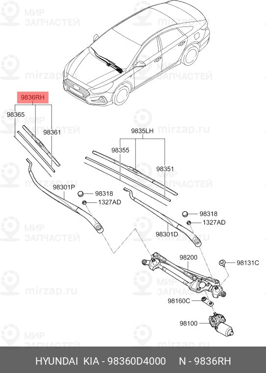 Запчасть HYUNDAI 98360D4000