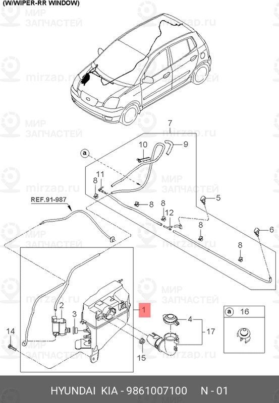 Запчасть HYUNDAI 9861007100