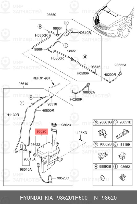 Запчасть HYUNDAI 986201H600