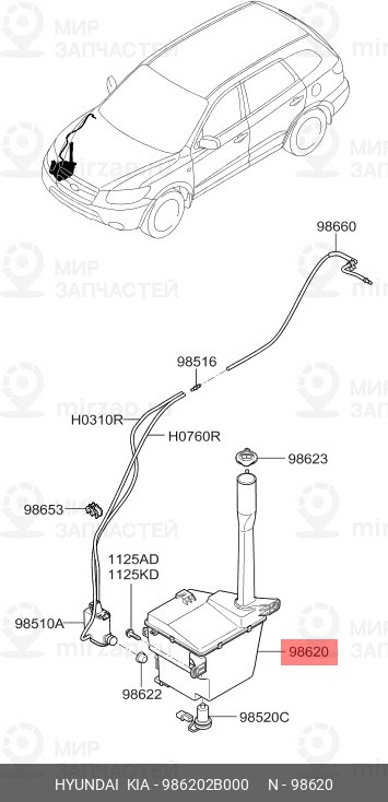 Запчасть HYUNDAI 986202B000