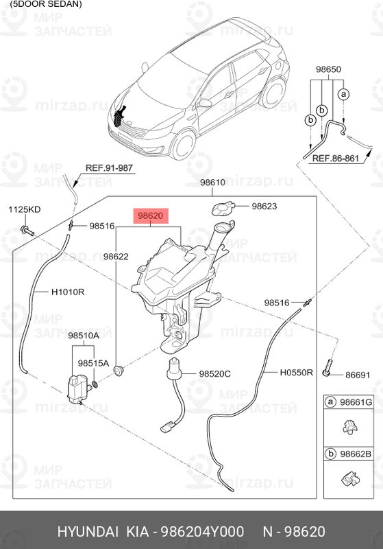 Запчасть HYUNDAI 986204Y000