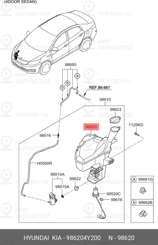 Запчасть HYUNDAI 986204Y200