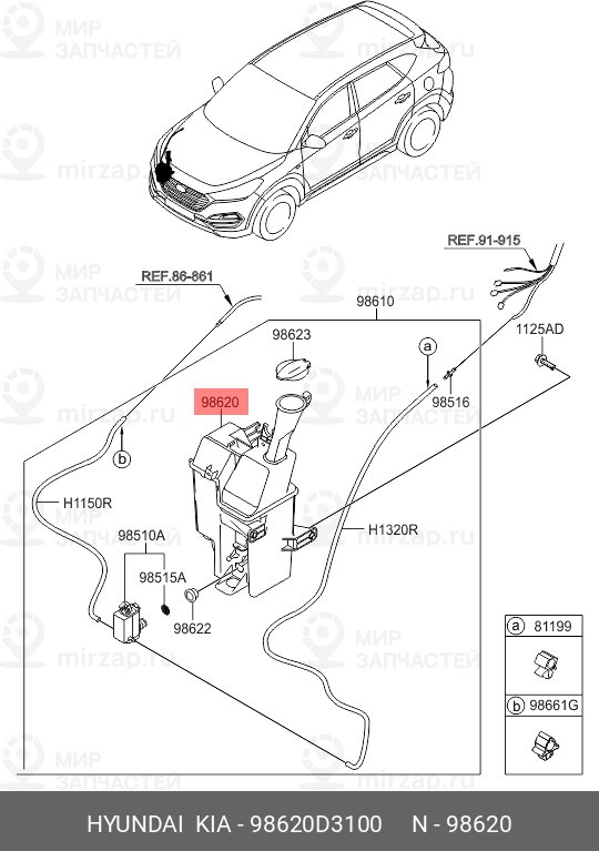 Запчасть HYUNDAI 98620D3100