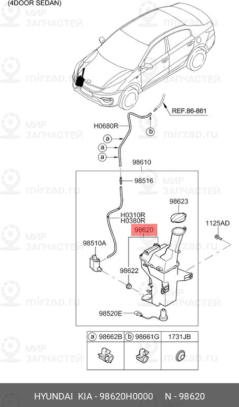 Запчасть HYUNDAI 98620H0000