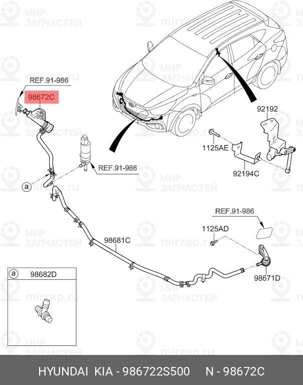 Запчасть HYUNDAI 986722S500