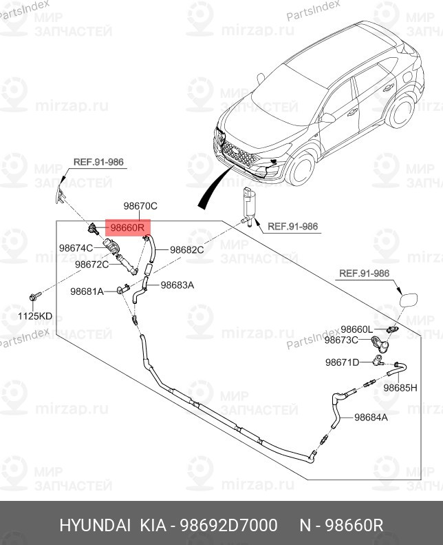 Запчасть HYUNDAI 98692D7000