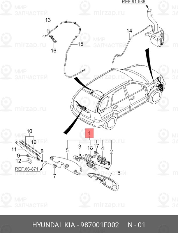 Запчасть HYUNDAI 987001F002