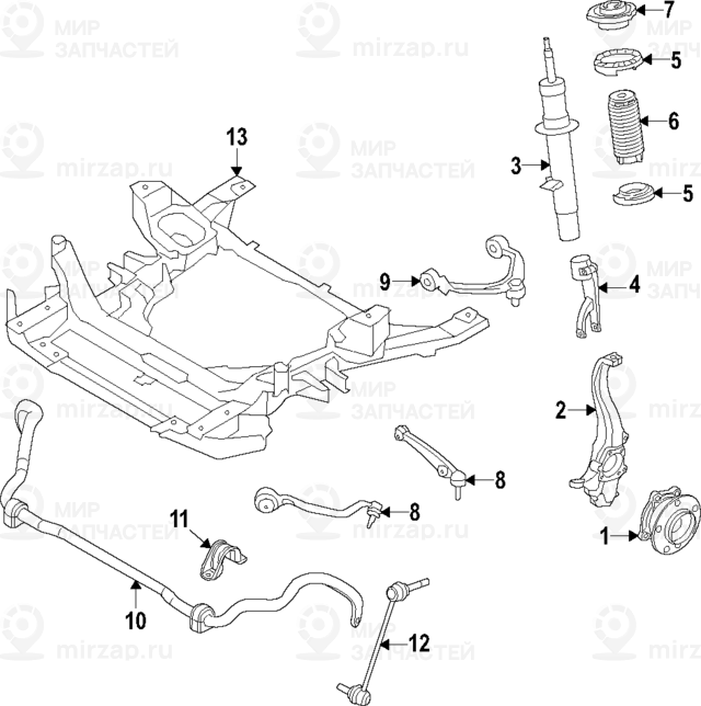 Zugstrebe Mit Gummilager Rechts
 BMW 31107909154